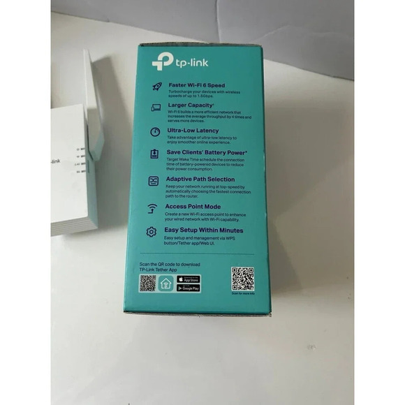 TP Link Wi-Fi 6 Range Extender AX1500 Dual Band WiFi 6 - Picture 2 of 8